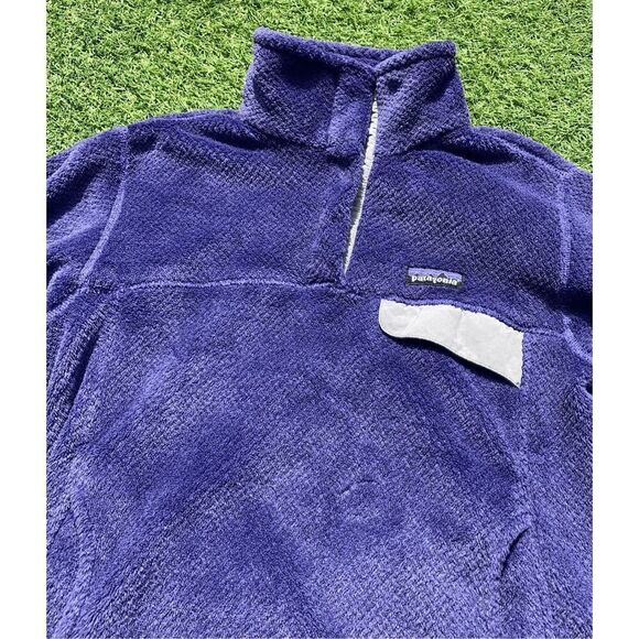 Patagonia purple Re-Tool Snap-T Pullover POLARTEC Fleece Jacket Coat Women S - Picture 3 of 7